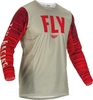 FLY Racing Kinetic Wave Jersey Light Grey Red 2XL