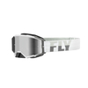 FLY Racing Zone Pro Goggle White Grey W Silver Mirroroke Lens