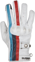Helstons Burton Gants Moto D’hiver En Cuir Blanc Bleu Rouge T12
