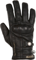 Helstons Burton Gants Moto D’hiver En Cuir Noir Noir T11