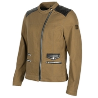 Helstons Cher Canvas Cotton Leather Kraft Brown Jacket L