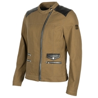 Helstons Cher Canvas Cotton Leather Kraft Brown Jacket M