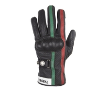 Helstons Eagle Air Summer Leather Black Green Red Gloves T12