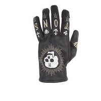 Helstons Kustom Summer Leather Black Skull Gloves T10