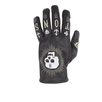 Helstons Kustom Summer Leather Black Skull Gloves T11