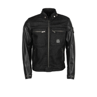 Helstons Winston Canvas Cotton Leather Black Black Jacket XL