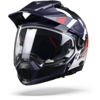 Nolan N70-2 X Decurio 33 Casque Aventure Blanc Métal Bleu Argent Rouge L