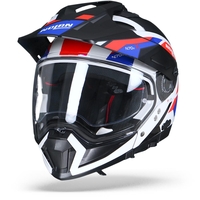 Nolan N70-2 X Grandes Alpes 26 Blanc Métal Bleu Rouge XL