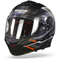 Nolan N80-8 Thunderbolt N-Com 030 Flat Black Blue Orange M
