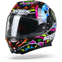 Nolan N87 Gemini 96 Davies Casque Intégral Noir Métal Bleu Rose Rouge S