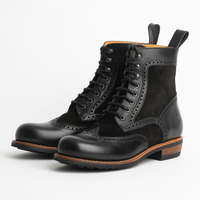 ROKKER Frisco Brogue Lady Black Motorcycle Boots 41