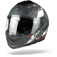 Scorpion EXO-1400 Air Sylex Casque Intégral Noir Mat Argent Rouge 2XL