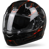 Scorpion EXO-390 Beat Casque Intégral Noir Rouge Néon L