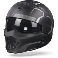 Scorpion EXO-Combat Evo Ram Matt Black Silver Jet Helmet 2XL