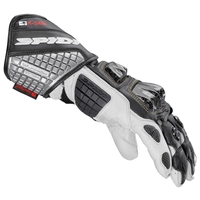 Spidi Carbo Kangaroo Black White Motorcycle Gloves S