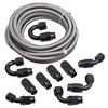 10AN 20Feet / 6M en acier inoxydable PTFE Fuel Line AN10 Fitting Swivel Hose Kit