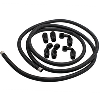 AN10 -10AN Raccord En Acier Inoxydable Nylon Tressé Huile Tuyau De Carburant Ligne 12FT Kit Nouveau