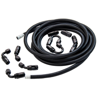 AN6 6AN 5M conduite de carburant dhuile tressée en acier inoxydable + adaptateur dextrémité de tuyau à raccord à verrouillage par rotation noir