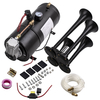 Kit 150 dB 150 PSI Noir 4 Trompette Klaxon Air Horn 12V 24V Compresseur Camion