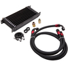 Refroidisseur dhuile moteur universel 10 rangées AN10 + 2 x conduites dhuile + kit dadaptateur de filtre