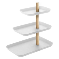 3-Tiered Accessory Stand with Rotatable Trays White