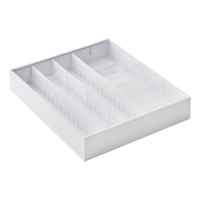 Extendable Cutlery Tray with Angled Compartments White