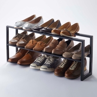 Étagère à chaussures extensible à 2 niveaux noir