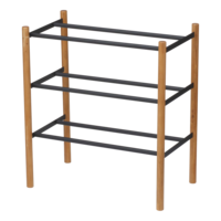 Étagère à chaussures extensible à 3 niveaux noir