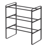 Étagère à chaussures extensible à 3 niveaux noir
