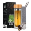 Bouteille Infuseur à Thé en Verre Isotherme 400ml - Thermos en Verre Double Paroi - Idéal pour Tisane Detox & Minceur - Scandinavian Tea