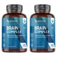 Brain Complex - Complément Naturel pour la Performance Mentale avec Vitamines - 60 Gélules - 2 Boîte