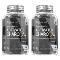 Charbon Végétal Activé - Activated Charcoal - Formule Detox Hautement Absorbante - 2 boîtes à -10%