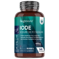 Comprimés d’Iode 400μg 365 comprimés pour la thyro de et le métabolisme