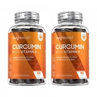 Curcuma & Vitamine D - Complément 100% Naturel - 2 boîtes de 60 gélules à -10%