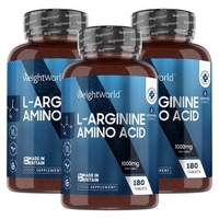 L-Arginine en comprimés - Développement et Tonification de la Masse Musculaire - 180 comprimés - 3 boîtes