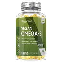 Omega 3 Gélules - Santé Cardiaque et Cérébrale - Aide à la Perte de Poids - Maintien une Tension Artérielle Normale - Vegan - 60 Gélules