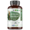 Spiruline Bio et Chlorella Bio 1500mg 180 comprimés certifiés 100% bio,  sans polluants ni additifs