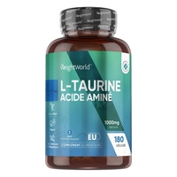 Taurine 1000mg Pure - 180 gélules pour la masse musculaire
