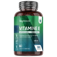 Vitamine E 400 UI - 180 capsules molles pour la peau,  les cheveux et les yeux
