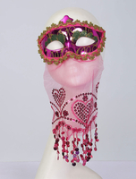 10pcs / Set Carnaval Masque Jaune Synthetic Mascarade Costume Accessoires