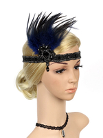1920s Great Gatsby Costume Accessoires Charleston Robe Vintage Coiffes Femmes Chaînes Plume Bandeau Déguisements Halloween
