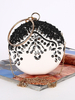 1920s Flapper Clutch Bags Great Gatsby Chains Beaded Satin Round Shaped Handbag Déguisements Halloween