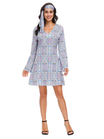 1970 Robe Cosplay Vintage Déguisement Halloween Costume Hippie