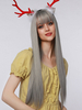 26 pouces Lolita Perruques Layered Fibre résistant à la chaleur Argent Lolita Accessoires douce lolita