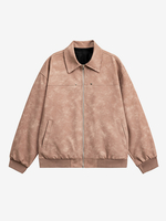 7. Veste rétro pour homme col rabattu manches longues fermeture éclair complète poches latérales veste légère