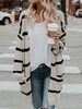 Abricot Pull Femme Cardigans Femmes Stripes Manches longues Veste d\