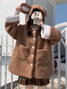 Academic Lolita Coats Pardessus en polyester marron café Automne Lolita Outwears