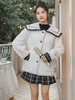 Academic Lolita Manteaux Blanc Polyester Col Marin À Manches Longues Pardessus Hiver Lolita Outwears