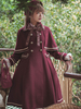 Academic Lolita Manteaux Pardessus Bleu Marine Foncé Manches Longues Polyester Lolita Outwears