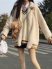 Academic Lolita Manteaux Pardessus Polyester Blanc Écru Imprimé Animal Hiver Lolita Outwears